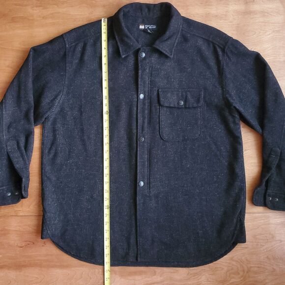 Banana Republic Cabinwear Shacket Mens L Wool Blend Workwear Jacket Gray FLAW - Picture 13 of 15